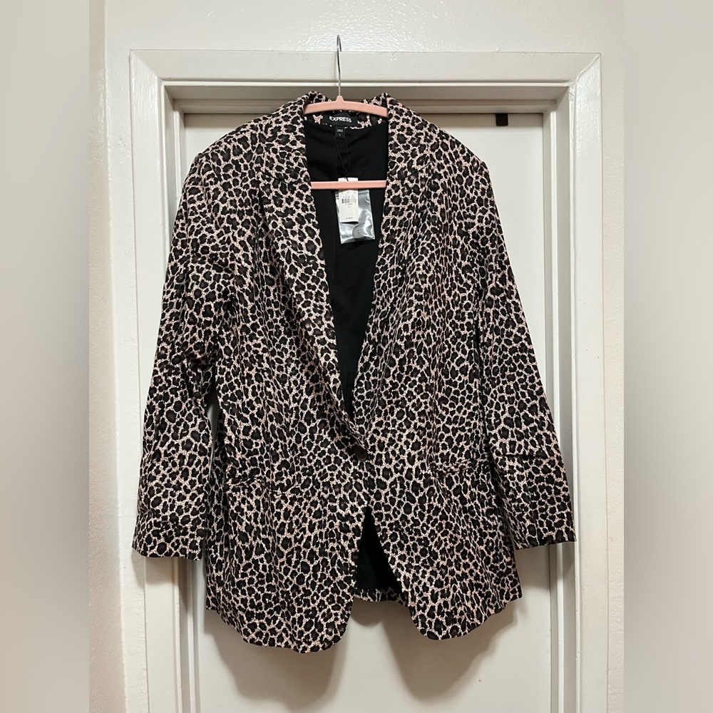 Express Leopard Print Blazer